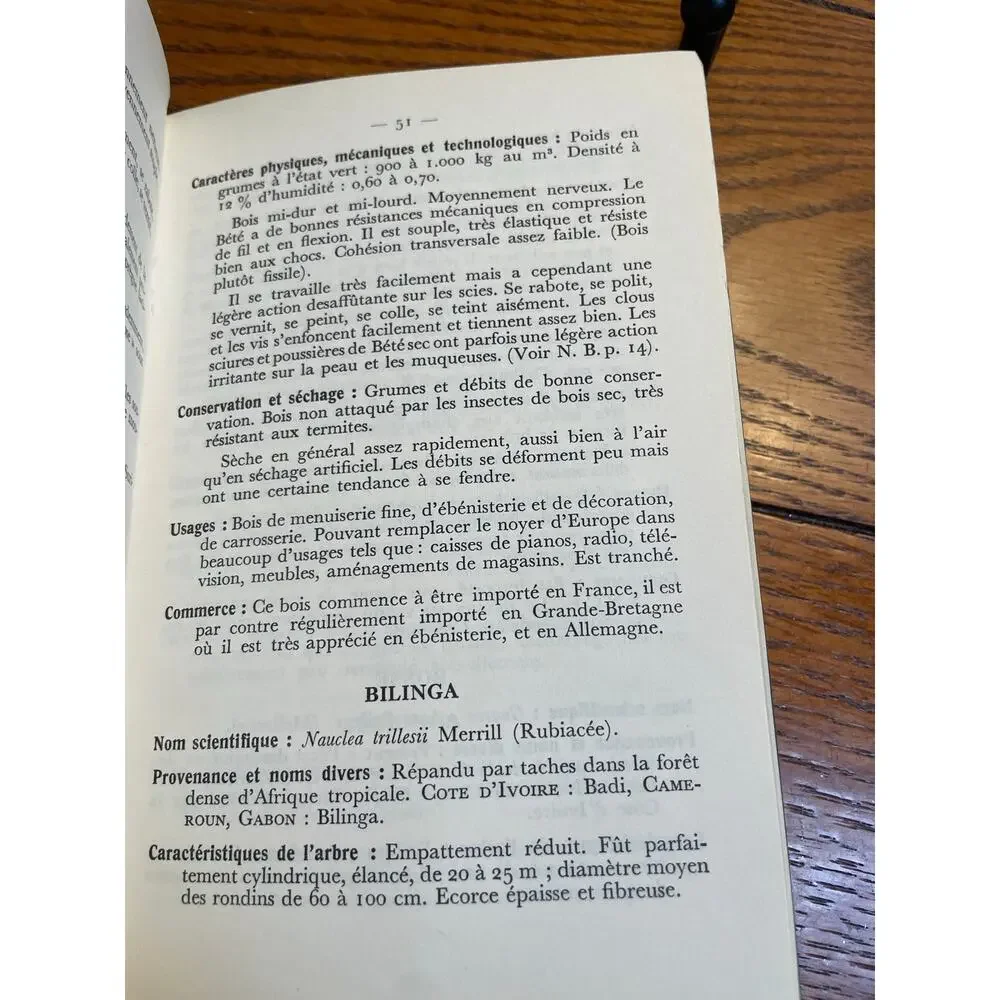 Bois Tropicaux 1960 French Tropical Wood Forestry Reference Book 2nd Edition